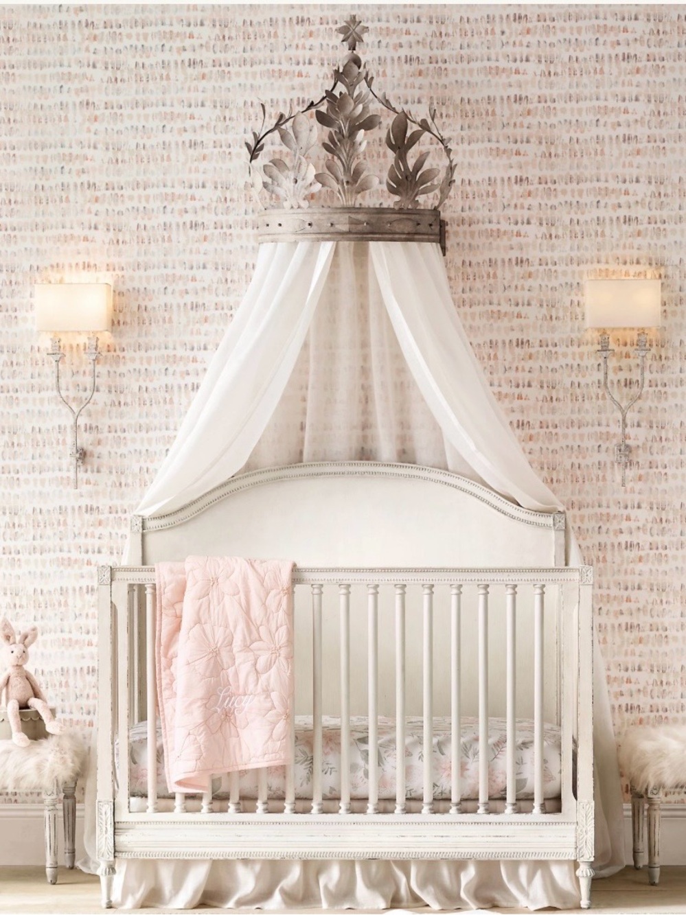 BOTANICAL WATERCOLOR WASHED ORGANIC PERCALE CRIB FITTED SHEET